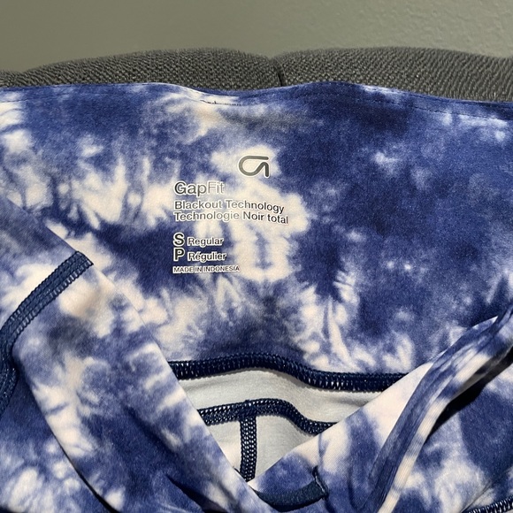 Blue and White Athletic Bike Shorts - Picture 3 of 5